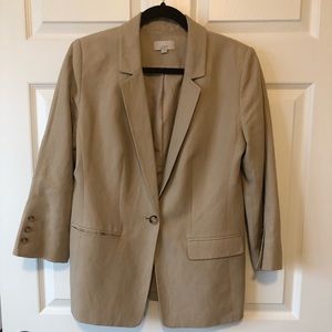 Loft blazer size 8 tan, linen blend bell sleeve